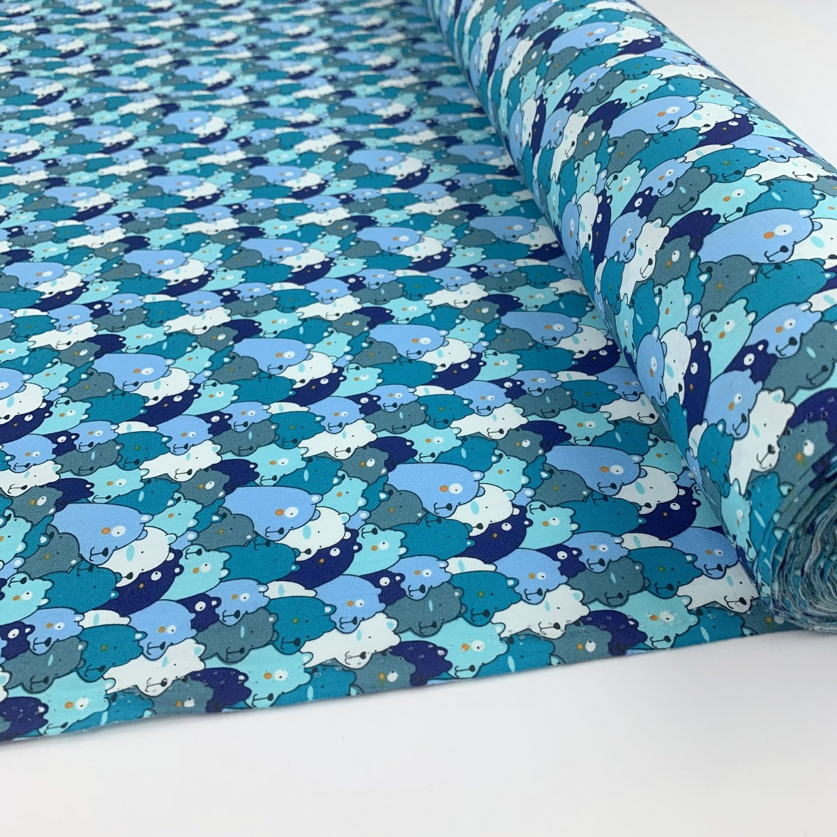 Poplin Print - Bearly Blue