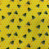 Poplin Print - Bee Hive - Yellow