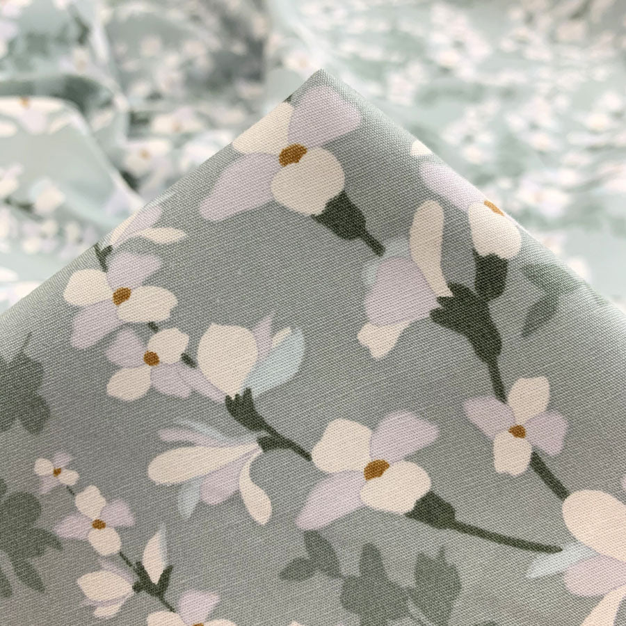 Poplin Print - Blossom - Green