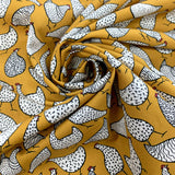 Poplin Print - Chicken - Mustard