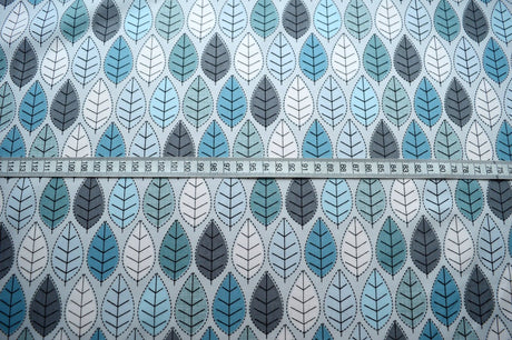 Poplin Print Conran Blue Leaf Print S