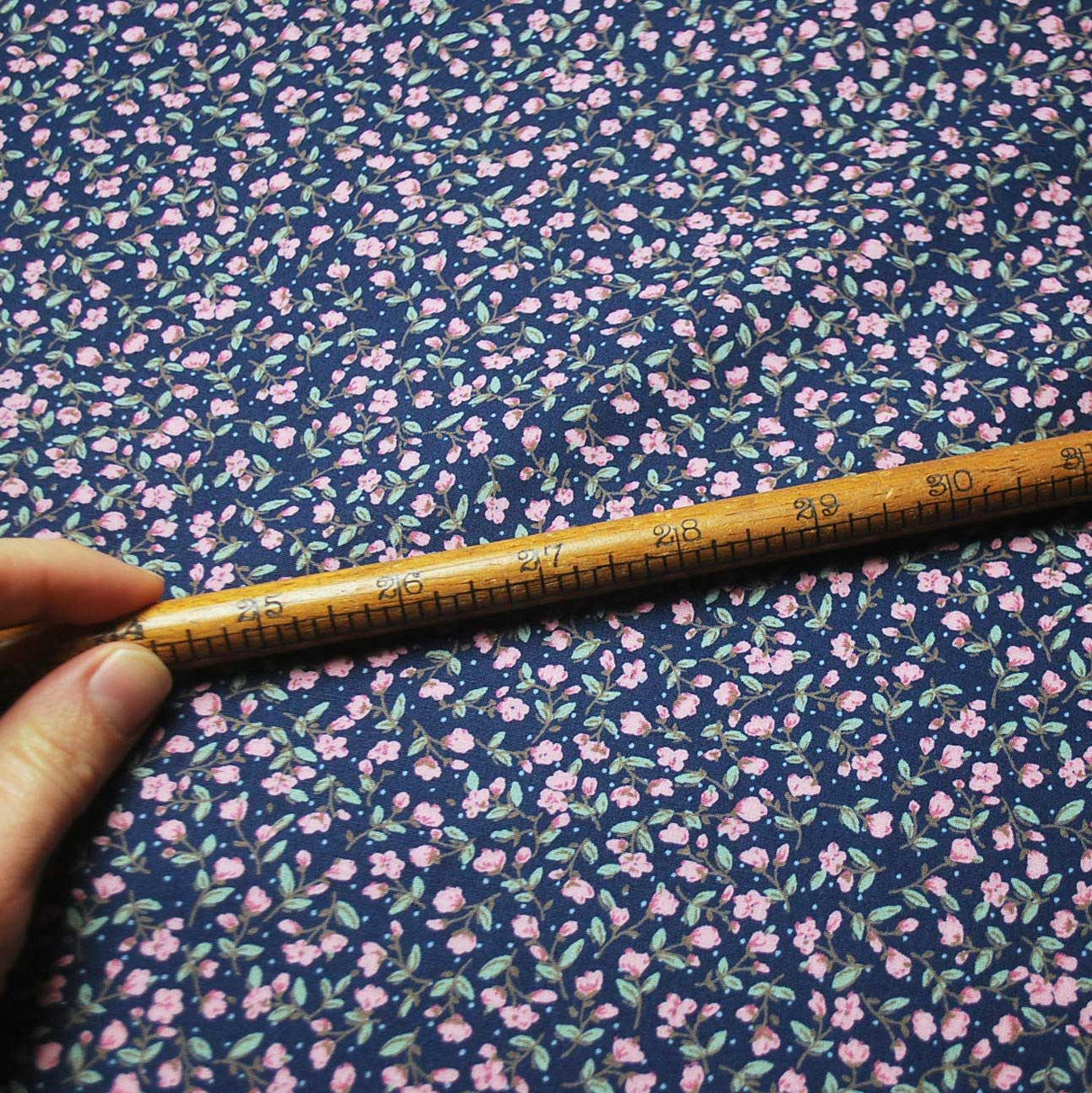 Poplin Print - Tiny Rose Navy