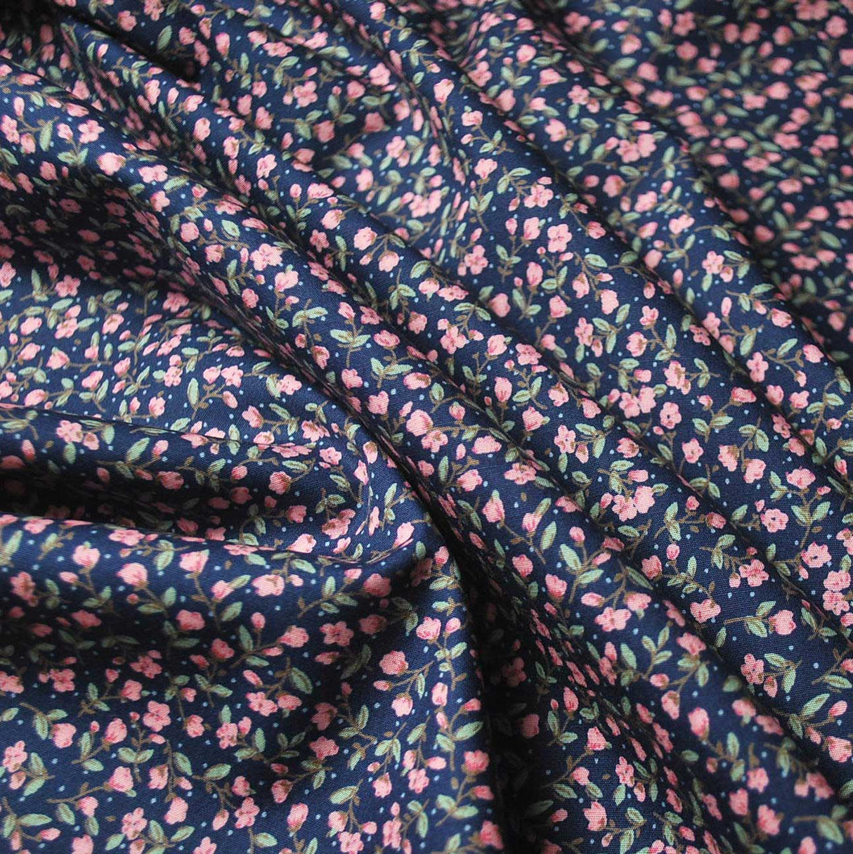 Poplin Print - Tiny Rose Navy