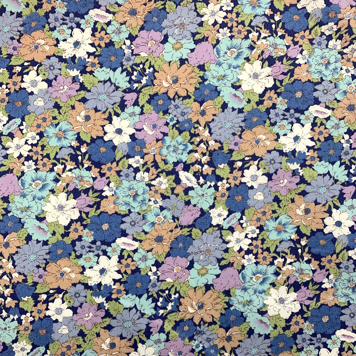 Poplin Print - Country Garden - Navy