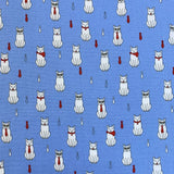 Poplin Print - Formal Feline - Denim