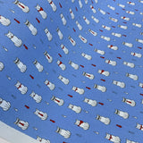 Poplin Print - Formal Feline - Denim