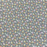Remnant - Poplin Print - In The Garden - Grey (2.2m)