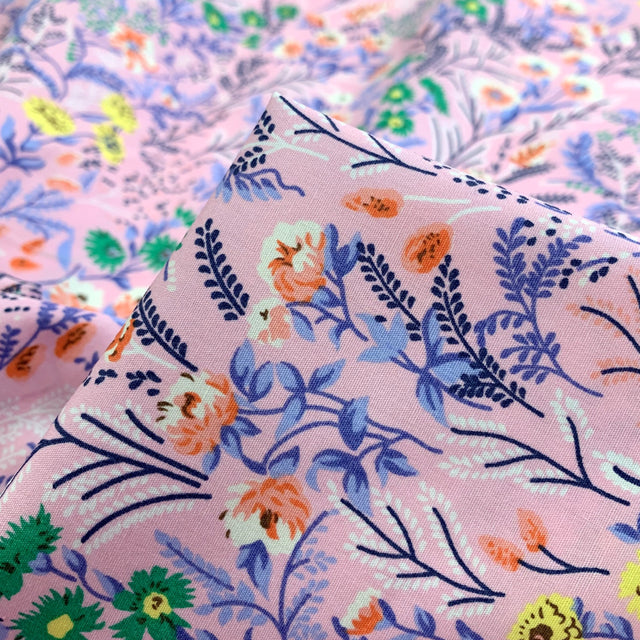 Poplin Print La Belle Cotton Floral Pink Dress Fabric Cu