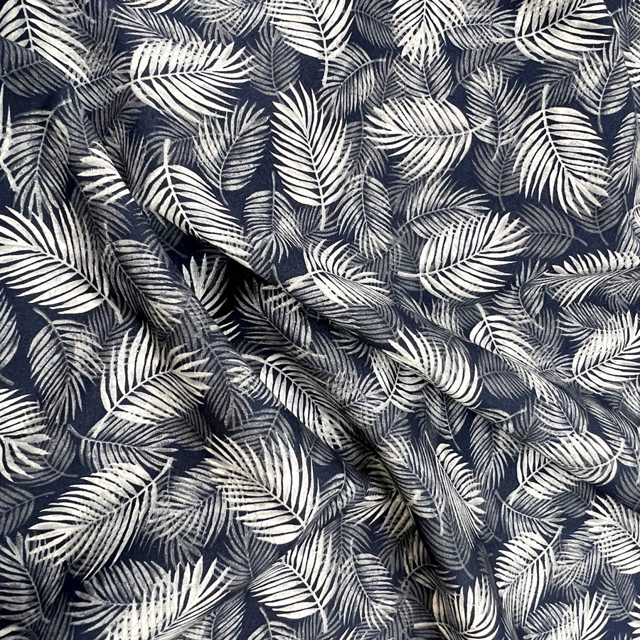 Poplin Print - Maui - Navy