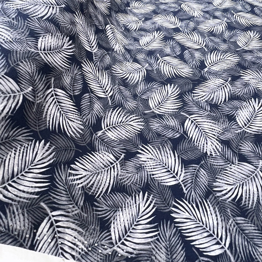 Poplin Print - Maui - Navy