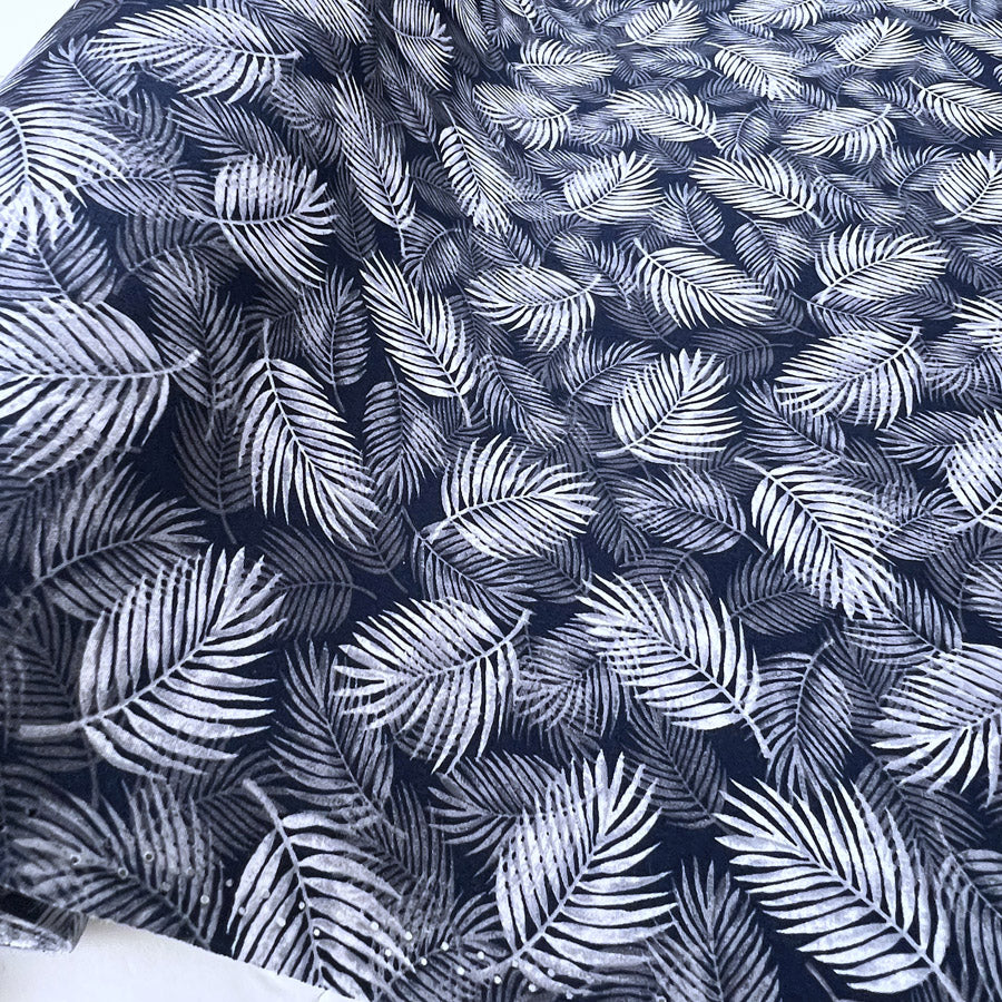 Poplin Print - Maui - Navy