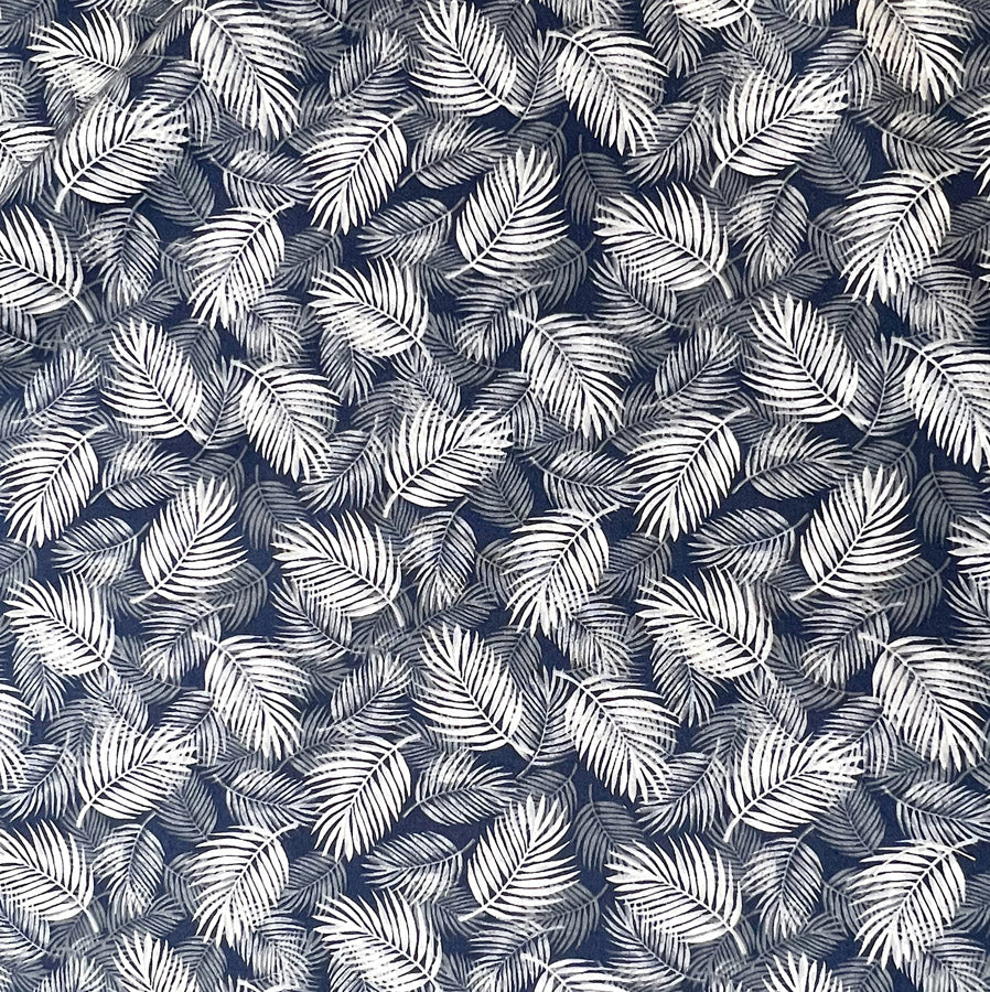 Poplin Print - Maui - Navy