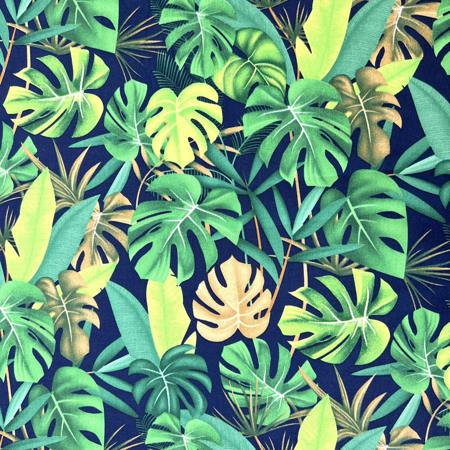 Poplin Print - Molokai - Navy