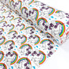 Poplin Print - Rainbow Bright - White