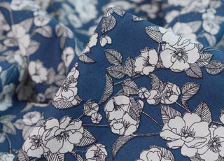 Poplin Print Tallulah Cotton Floral Black Dress Fabric Cu