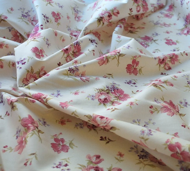 Poplin Print - English Rose - Pink
