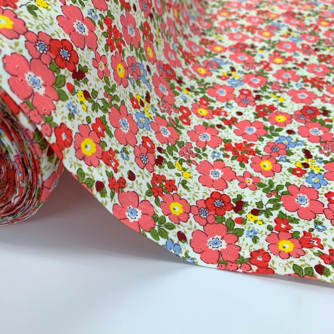 Poplin Print - Aston - Coral