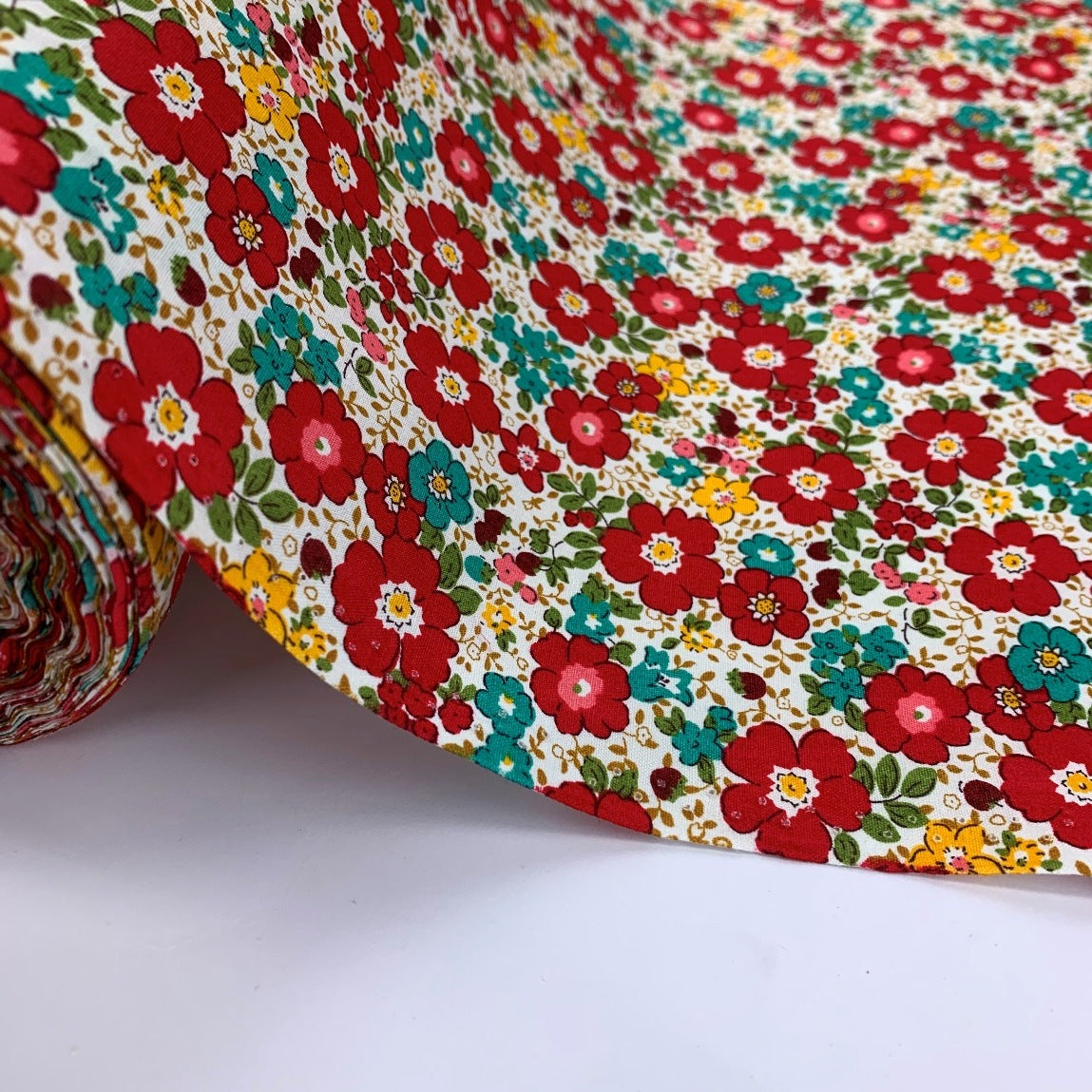 Poplin Print - Aston - Red