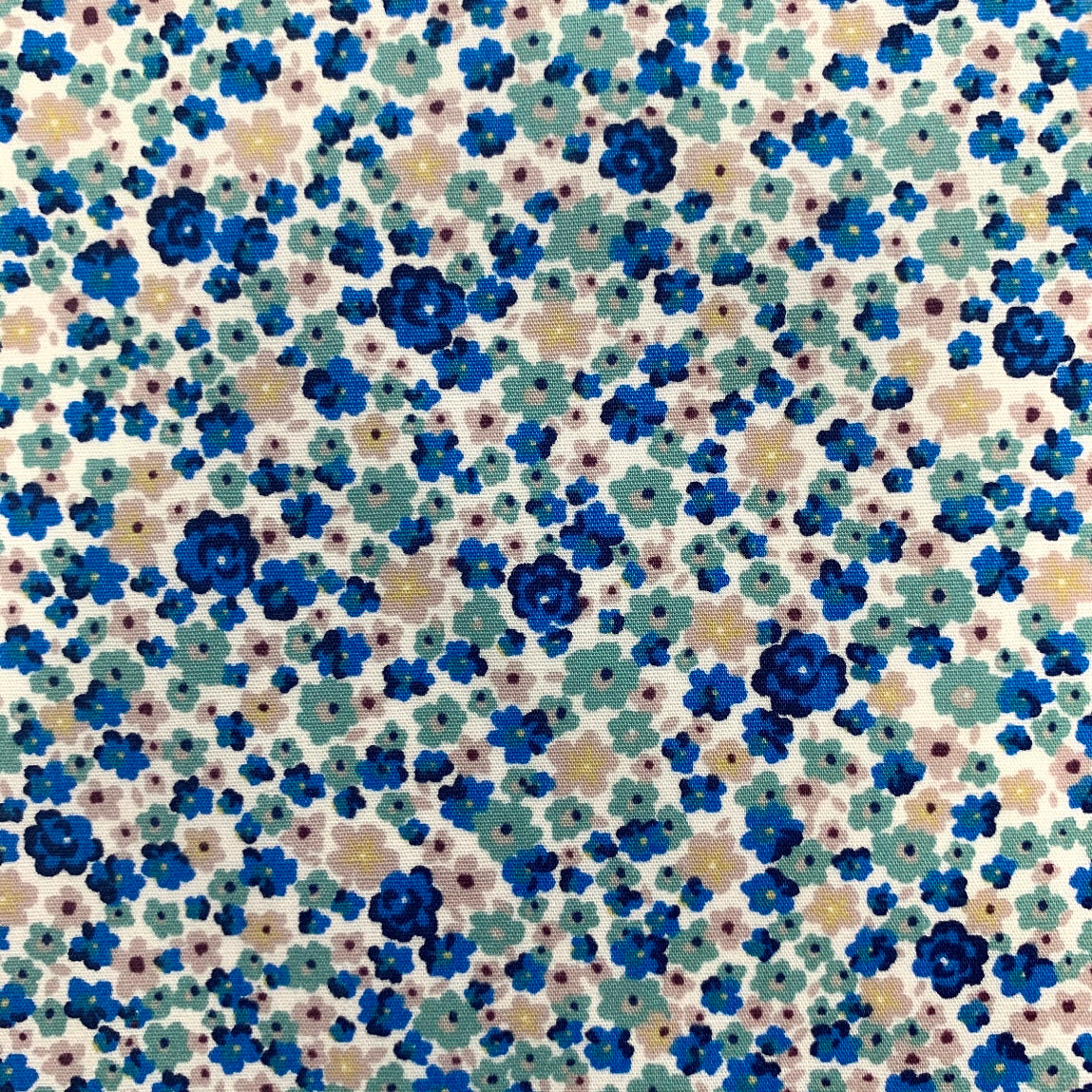 Poplin Print - Autumn Bunch - Blue