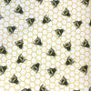Poplin Print - Bee Hive - White