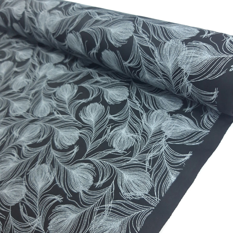 Poplin Print - Black Feather