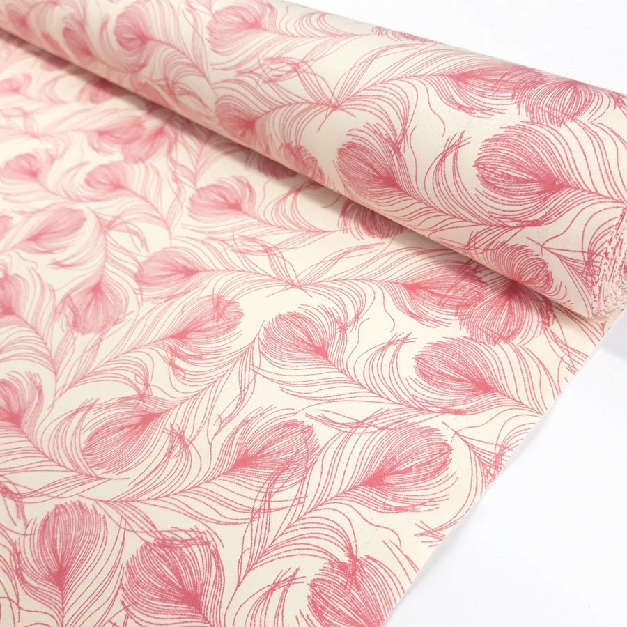 Poplin Print - Pink Feather