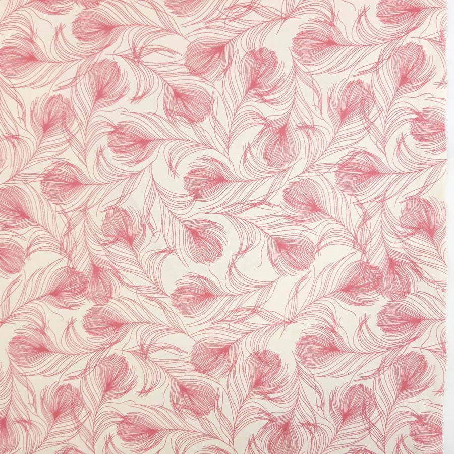 Poplin Print - Pink Feather
