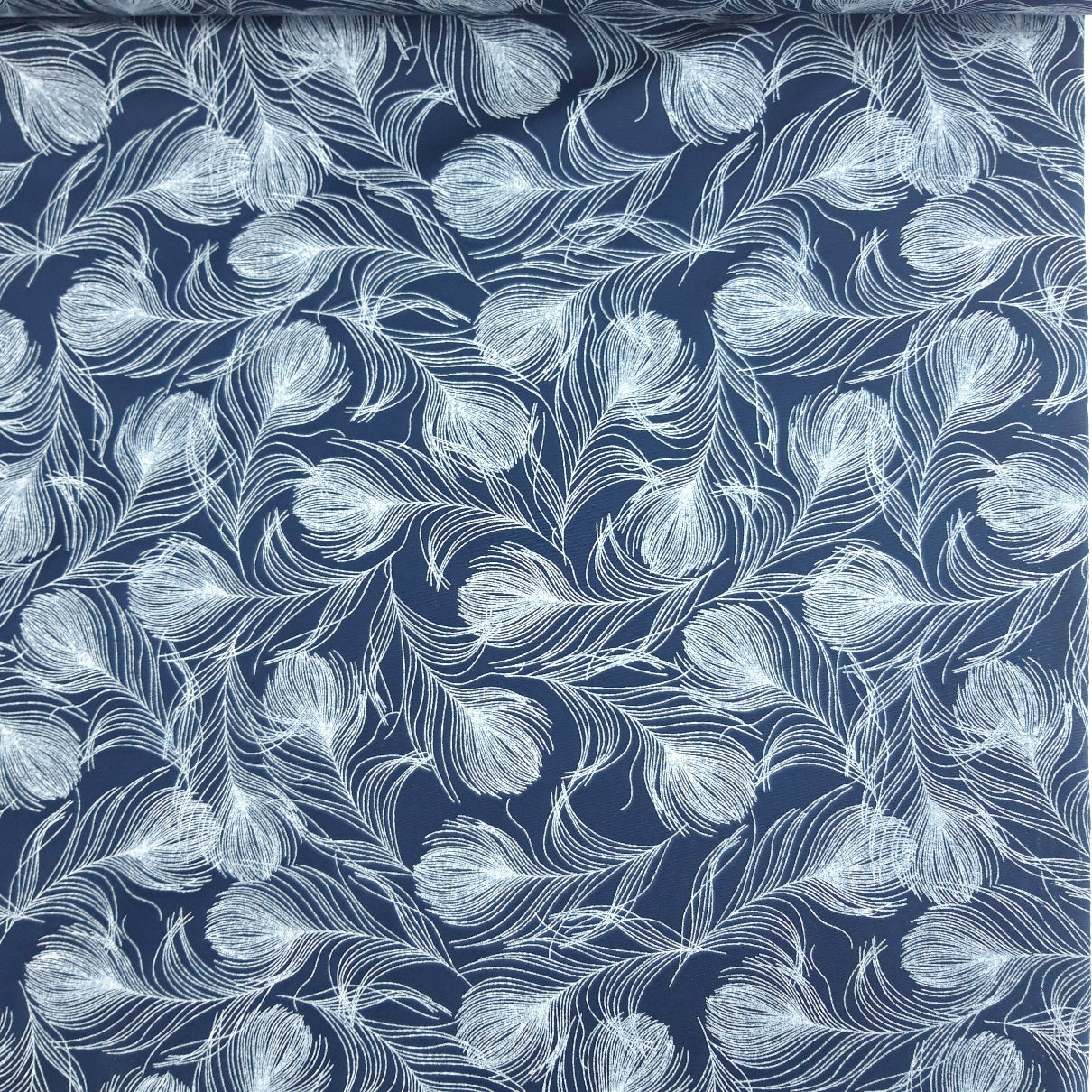 Poplin Print - Navy Feather