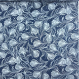 Poplin Print - Navy Feather