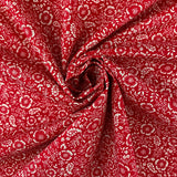 Poplin Print - Folk - Crimson