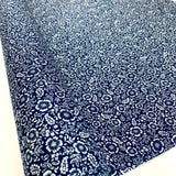 Poplin Print - Folk - Navy