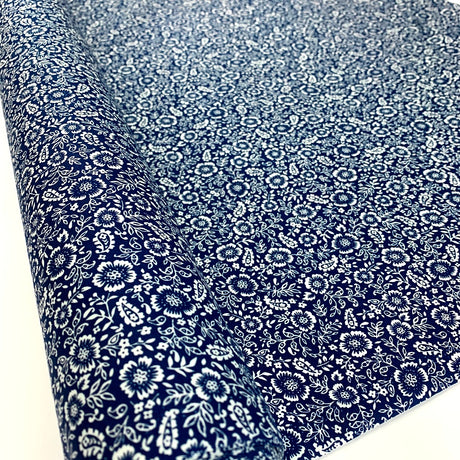 Poplin Prints Folk Navy S