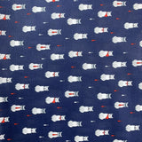 Poplin Print - Formal Feline - Navy