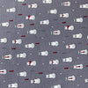 Poplin Print - Formal Feline - Grey