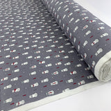 Poplin Print - Formal Feline - Grey