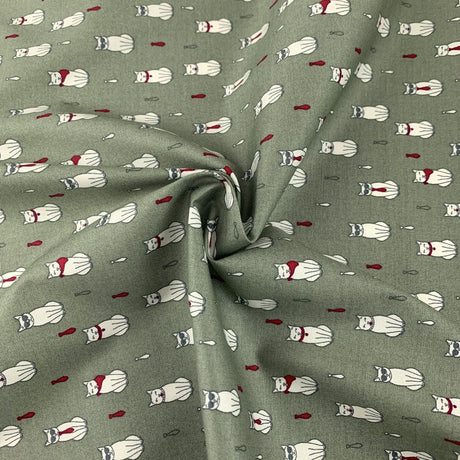 Poplin Prints Formal Feline Sage Swirl