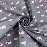 Poplin Print - Formal Feline - Grey