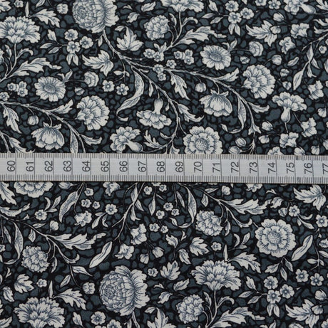 Poplin Prints Lewis Black Black Cream Floral Cotton Dress Craft Fabric S