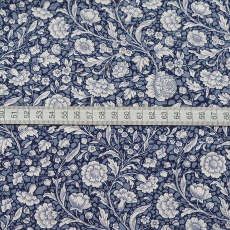 Poplin Prints Lewis Dark Navy Dark Navy Cream Cotton Dress Craft Fabric S