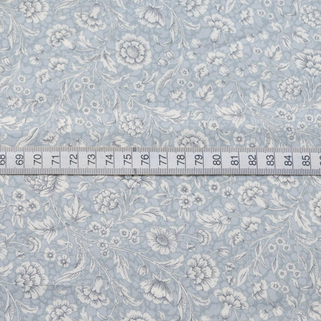 Poplin Prints Lewis Silver Silvery Grey Floral Cotton Dress Craft Fabric S