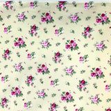 Poplin Print - Little Bunches - Pale Yellow