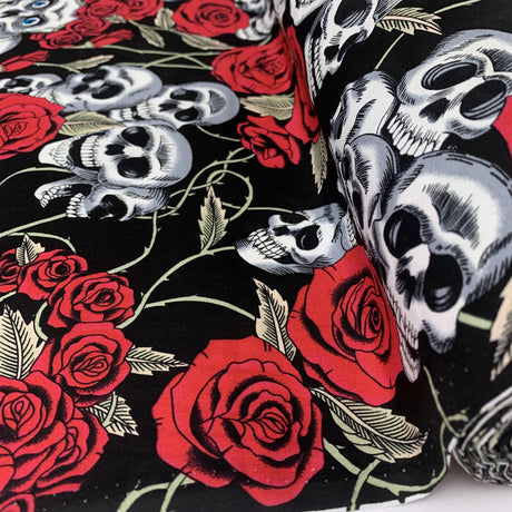 Poplin Prints Lively Death Fabric Roll