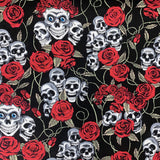 Poplin Print - Skulls and Roses