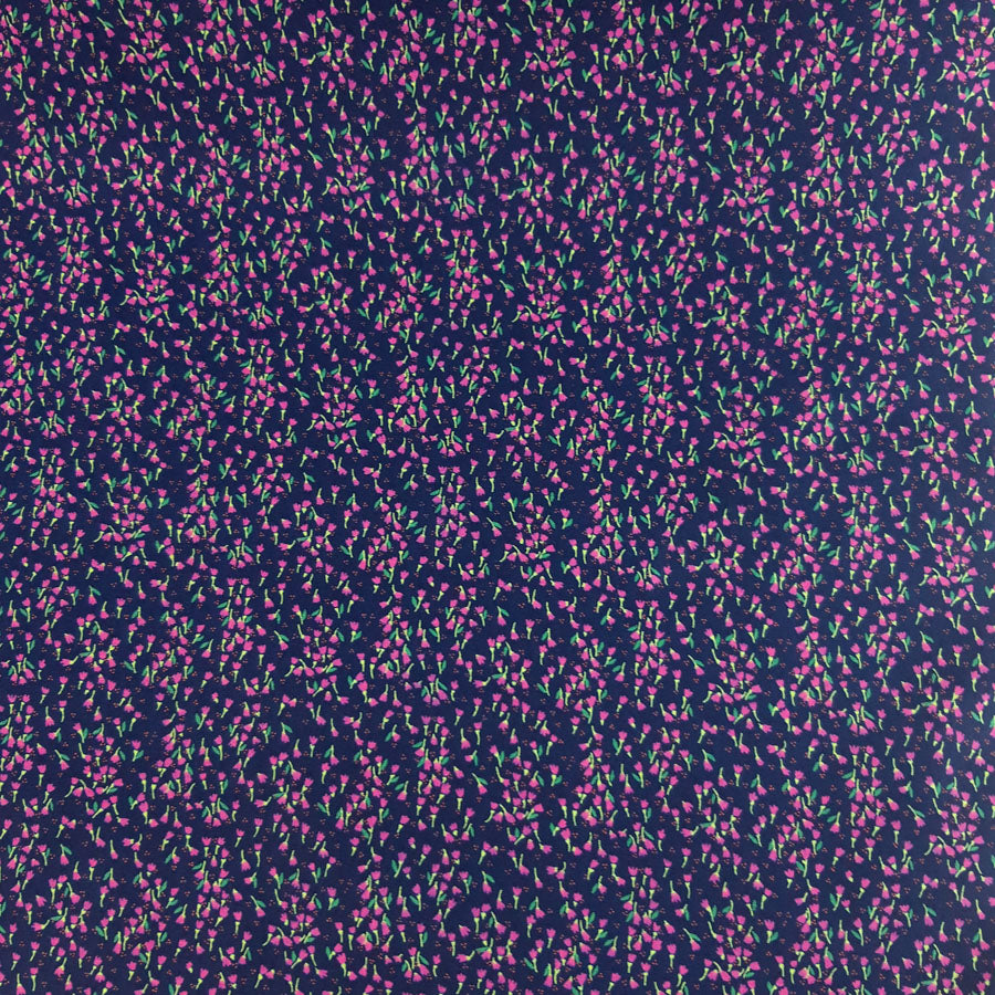 Poplin Print - Meadow - Navy