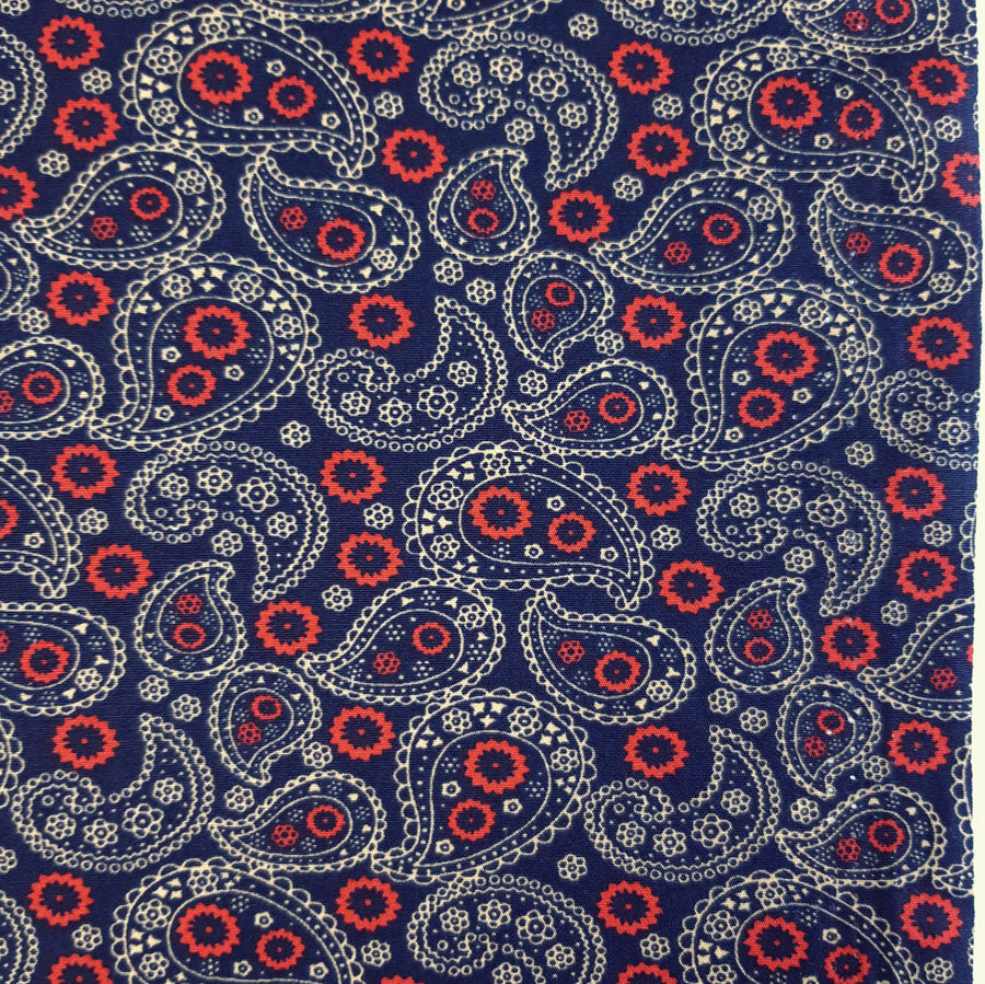 Poplin Prints - Paisley - Navy
