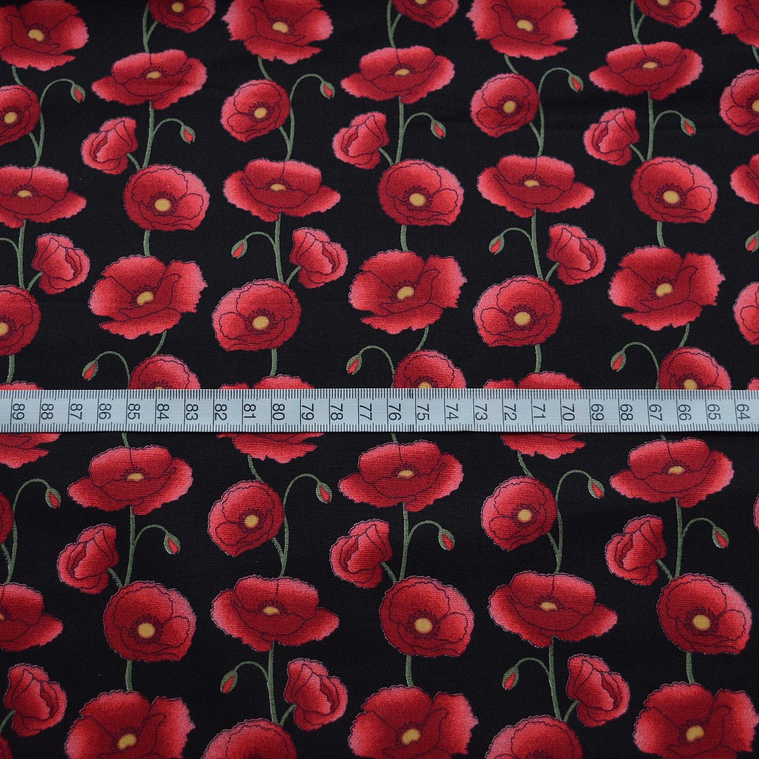Poplin Prints - Remember Me - Poppy By - Black