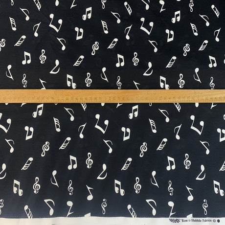 Poplin Prints Rythm Nation Notes Music Themed Fabric Scale Roll Fabric Photo