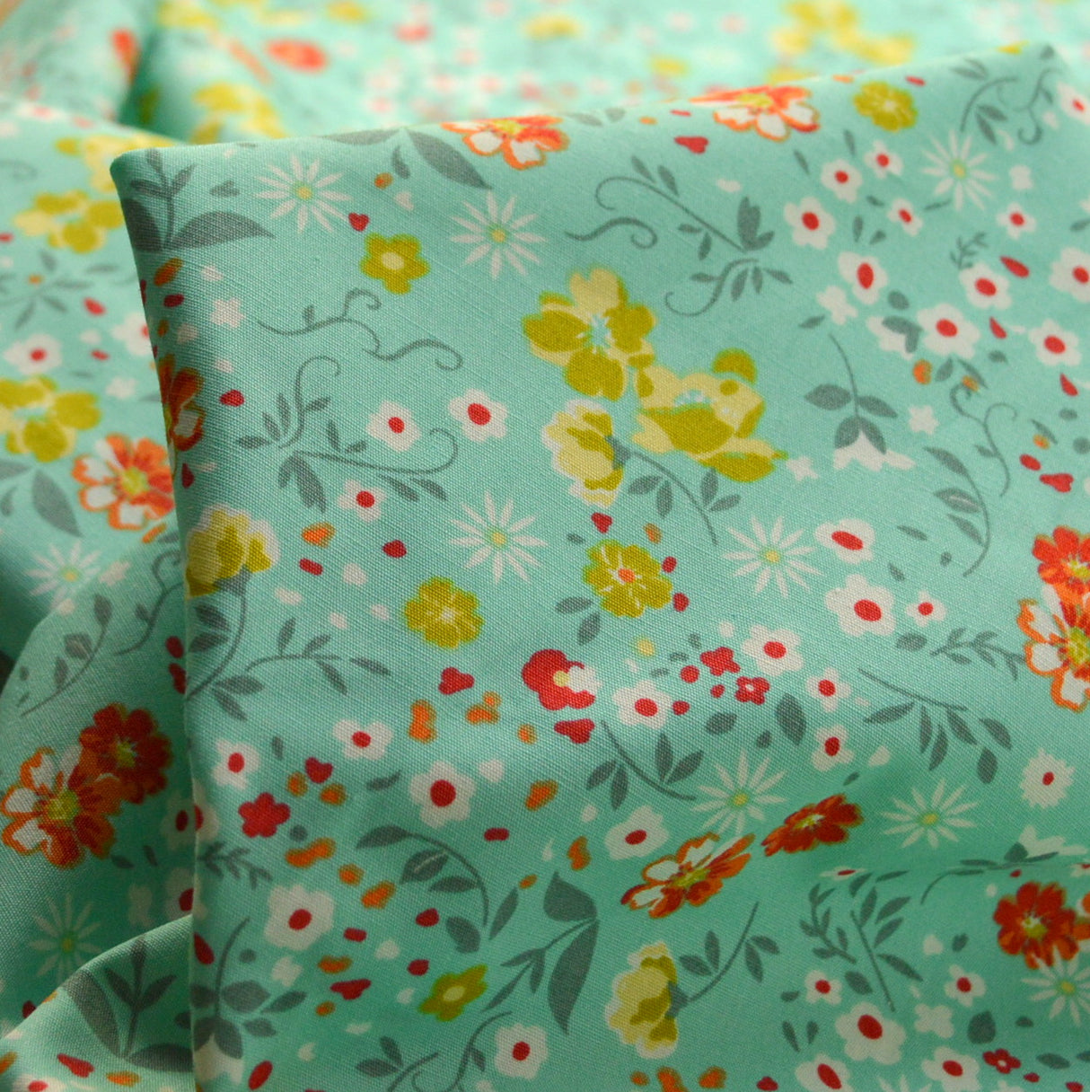 Poplin Print - Sarah - Mint Green