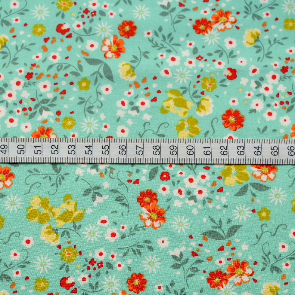 Poplin Print - Sarah - Mint Green