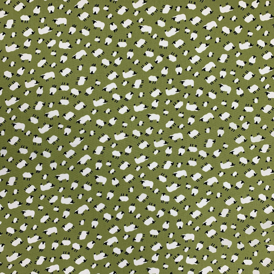 Poplin Print - Sheep's Haven - Lime